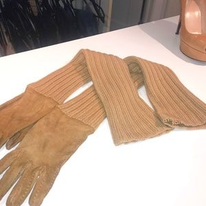 Authentic Christian Dior cashmere, suede LONG gloves